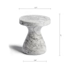 Table d'appoint ronde effet marbre pour l'intérieur et l'extérieur