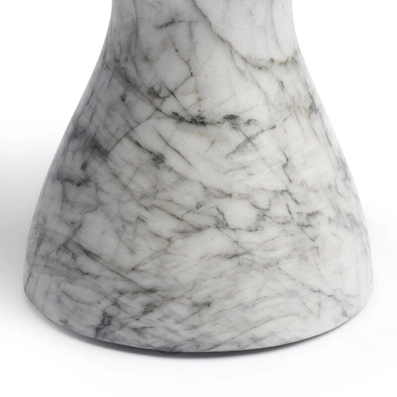 Table d'appoint ronde effet marbre pour l'intérieur et l'extérieur