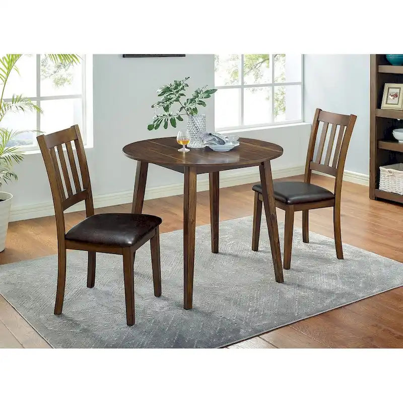 Ensemble table à manger ronde avec 2 chaises