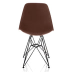 Chaise de salle à manger moderne du milieu du siècle avec pieds en acier noir