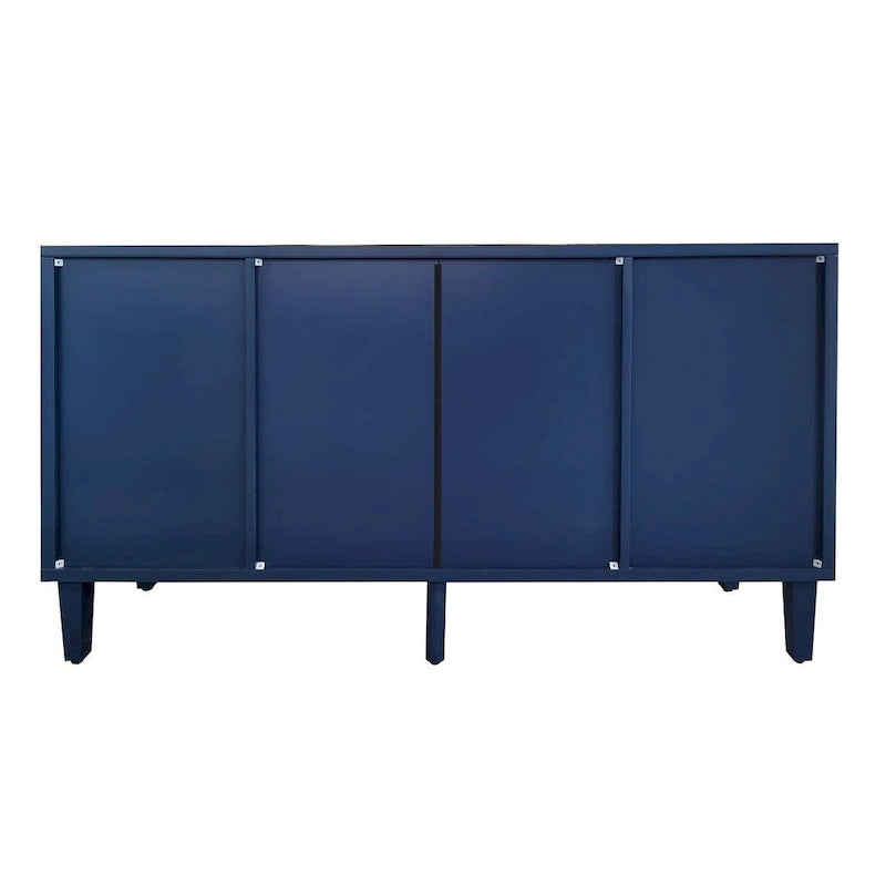 Buffet de salle à manger 2 portes et 3 tiroirs avec surface sculptée, 140 cm