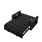 Canapé-lit extensible de 141 cm avec dossier réglable, poches latérales et oreillers lombaires