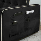 Canapé-lit extensible de 141 cm avec dossier réglable, poches latérales et oreillers lombaires