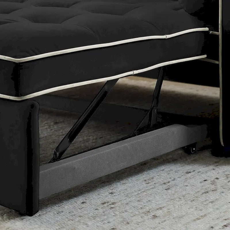 Canapé-lit extensible de 141 cm avec dossier réglable, poches latérales et oreillers lombaires