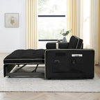 Canapé-lit extensible de 141 cm avec dossier réglable, poches latérales et oreillers lombaires