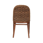 Chaise de salle à manger bohème en bois d'acacia et jonc de mer