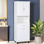 Armoire de rangement haute de salle de bain avec panier à linge