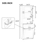 Armoire de rangement haute de salle de bain avec panier à linge
