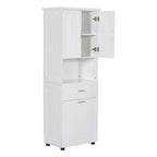 Armoire de rangement haute de salle de bain avec panier à linge