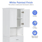 Armoire de rangement haute de salle de bain avec panier à linge