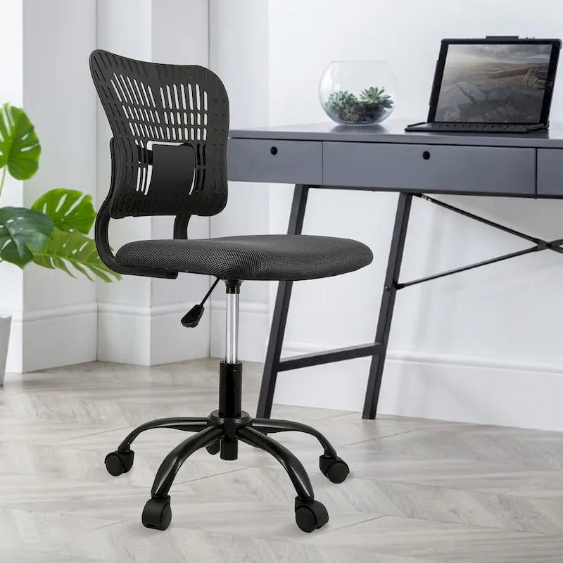 Chaise de bureau sans accoudoirs en maille, avec hauteur réglable