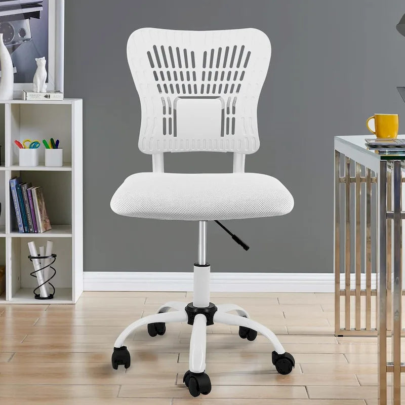 Chaise de bureau sans accoudoirs en maille, avec hauteur réglable