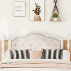 Cadre de lit Queen Size avec tête de lit capitonnée et pied de lit panneau
