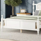 Cadre de lit Queen Size avec tête de lit capitonnée et pied de lit panneau