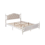 Cadre de lit Queen Size avec tête de lit capitonnée et pied de lit panneau