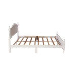 Cadre de lit Queen Size avec tête de lit capitonnée et pied de lit panneau