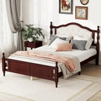 Cadre de lit Queen Size avec tête de lit capitonnée et pied de lit panneau