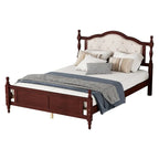 Cadre de lit Queen Size avec tête de lit capitonnée et pied de lit panneau
