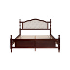 Cadre de lit Queen Size avec tête de lit capitonnée et pied de lit panneau