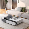 Table basse bicolore avec étagère de rangement