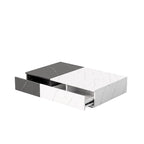 Table basse bicolore avec étagère de rangement