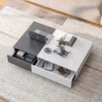 Table basse bicolore avec étagère de rangement
