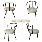 Lot de 2 chaises de salle à manger avec assise en similicuir et pieds en métal