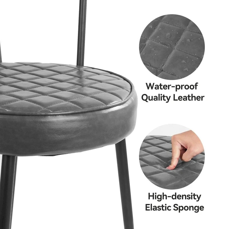 Lot de 2 chaises de salle à manger avec assise en similicuir et pieds en métal