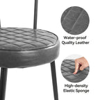 Lot de 2 chaises de salle à manger avec assise en similicuir et pieds en métal