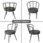 Lot de 2 chaises de salle à manger avec assise en similicuir et pieds en métal