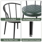 Lot de 2 chaises de salle à manger avec assise en similicuir et pieds en métal