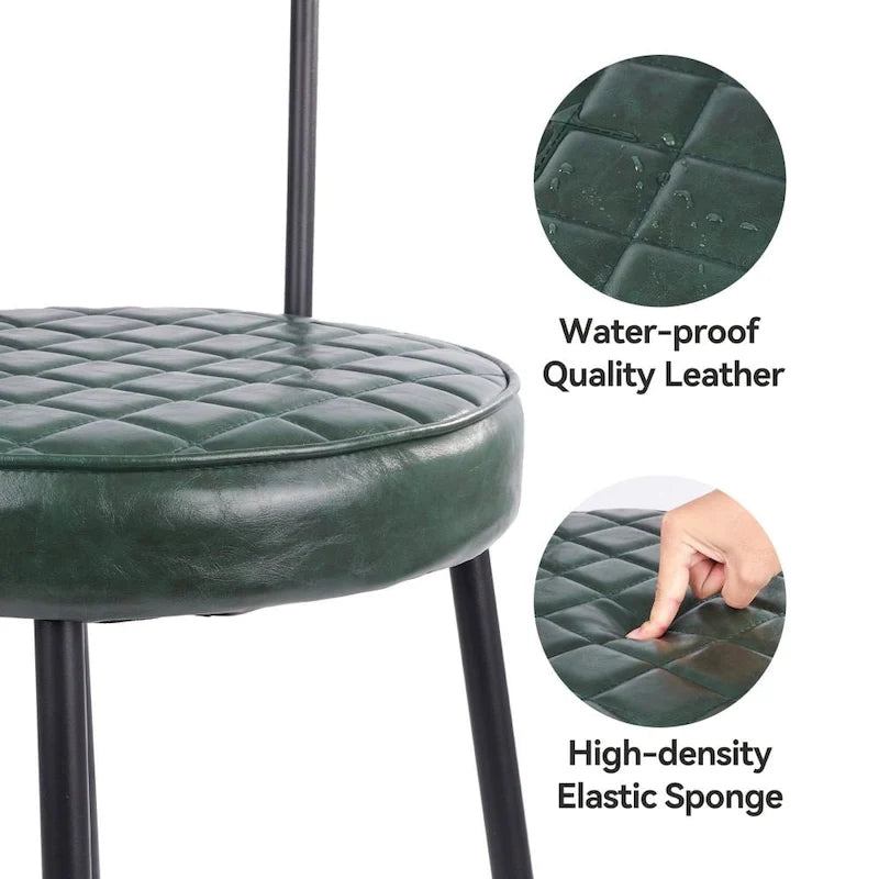 Lot de 2 chaises de salle à manger avec assise en similicuir et pieds en métal