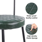 Lot de 2 chaises de salle à manger avec assise en similicuir et pieds en métal