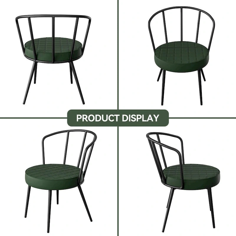 Lot de 2 chaises de salle à manger avec assise en similicuir et pieds en métal