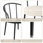 Lot de 2 chaises de salle à manger avec assise en similicuir et pieds en métal