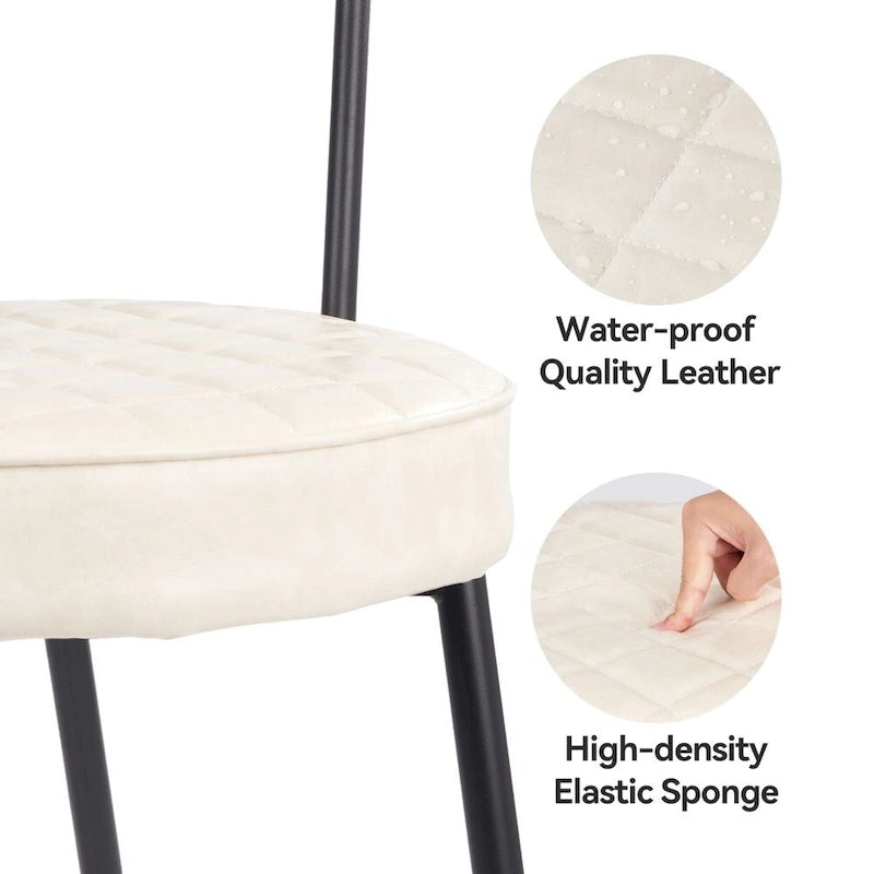 Lot de 2 chaises de salle à manger avec assise en similicuir et pieds en métal