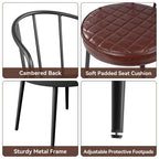 Lot de 2 chaises de salle à manger avec assise en similicuir et pieds en métal