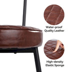 Lot de 2 chaises de salle à manger avec assise en similicuir et pieds en métal