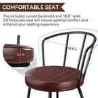 Lot de 2 chaises de salle à manger avec assise en similicuir et pieds en métal