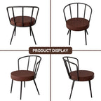 Lot de 2 chaises de salle à manger avec assise en similicuir et pieds en métal