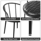 Lot de 2 chaises de salle à manger avec assise en similicuir et pieds en métal