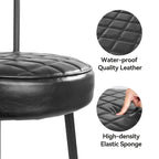 Lot de 2 chaises de salle à manger avec assise en similicuir et pieds en métal