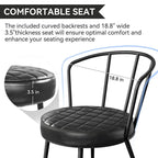 Lot de 2 chaises de salle à manger avec assise en similicuir et pieds en métal