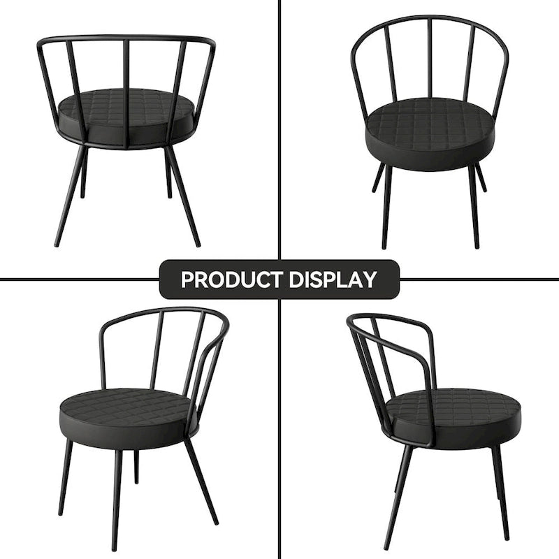 Lot de 2 chaises de salle à manger avec assise en similicuir et pieds en métal