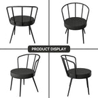 Lot de 2 chaises de salle à manger avec assise en similicuir et pieds en métal