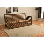 Solid Wood Daybed Frame with Twin Pop-Up Trundle Bed